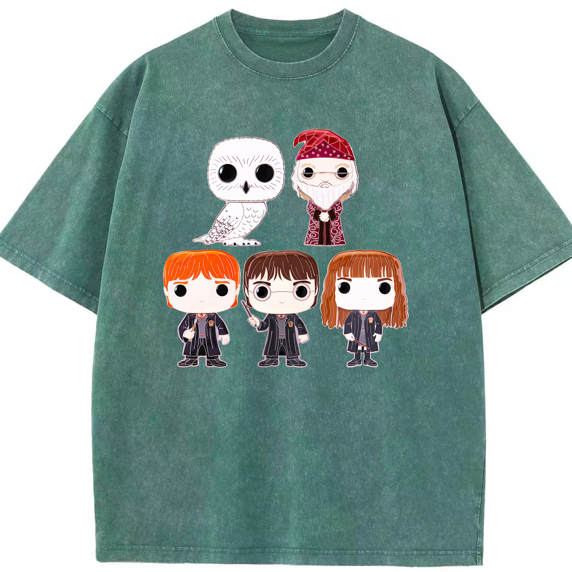（画像用） Harry Potter ハリー・ポッターシリーズ 綿100% ヴィンテージ風 半袖Tシャツ（フロントプリント）